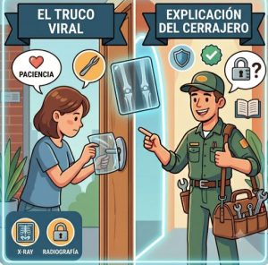 abrir cerradura con una radiografia en madrid, el truco viral