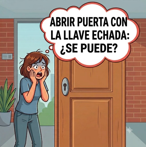 se puede abrir la puerta con la llave echada?